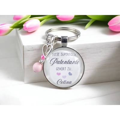 Schlüsselanhänger personalisiert | Diese supertolle Patentante gehört zu