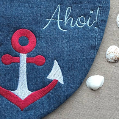 Anker & Schriftzug Ahoi 14x14 bzw. 15x15cm