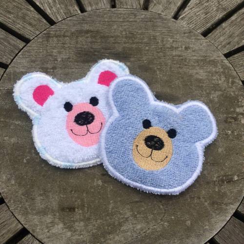 Abschminkpad Bärli Stickdatei ITH 10x10 cm  Bär Pad Teddy Waschpad