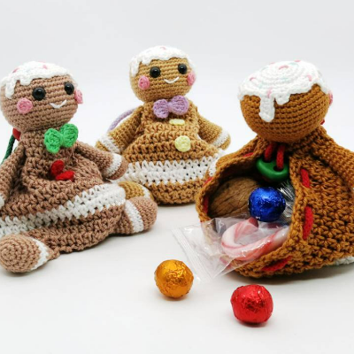 Zugbeutel Lebkuchen - Häkelanleitung