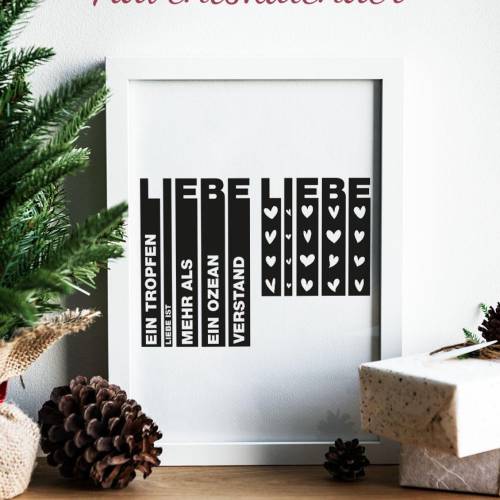 Liebe Schriftbild Plotterdatei SVG DXF