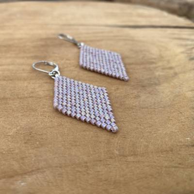 Handgefertigter Ohrschmuck, rautenförmig, leicht & angenehm zu tragen •|• Boho •|• Ethno 