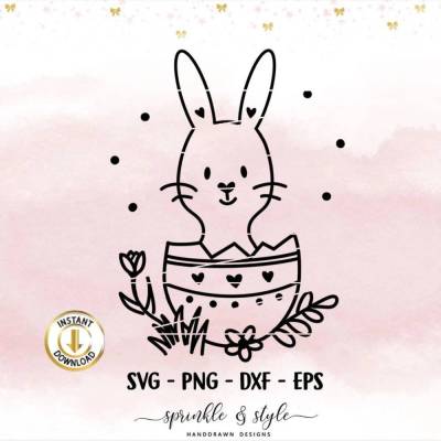 Plotterdatei Ostern, Frohe Ostern, Laserdatei Ostern, Cricut, Osterhase png, Frühling PNG, Clipart Hase Tulpe