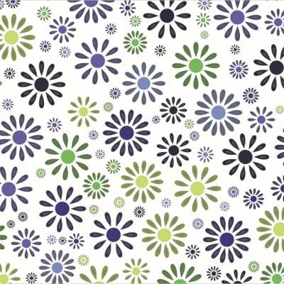 Postkarte Blütenmeer, floral & neutral, 10 Karten mit Gänseblümchen in Blau- und Grüntönen