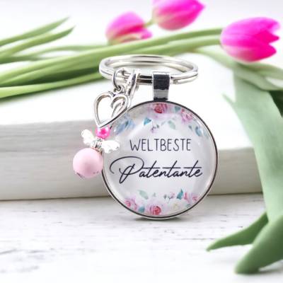 Schlüsselanhänger weltbeste Patentante | Geschenk Taufpatin