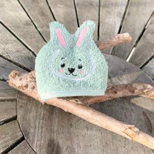 Hasen-Waschlappen Stickdatei 2 ITH 10x10 Waschhandschuh Tierwaschlappen Ostern Frühling Bild 2