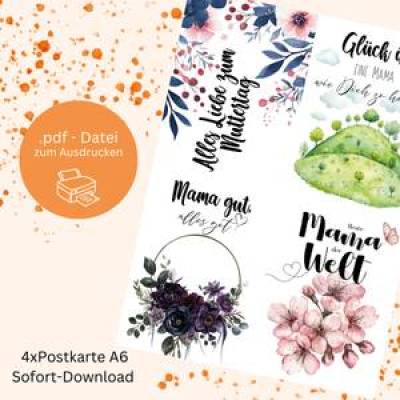 Herzliche Muttertagskarten – Ein liebevolles Dankeschön für Mama - Set 1
