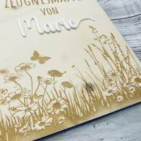 Zeugnismappe personalisiert aus Holz | Geschenk zum Schulstart | Zeugnisordner mit Namen | Einschulungsgeschenk Bild 2