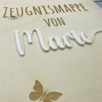 Zeugnismappe personalisiert aus Holz | Geschenk zum Schulstart | Zeugnisordner mit Namen | Einschulungsgeschenk Bild 4