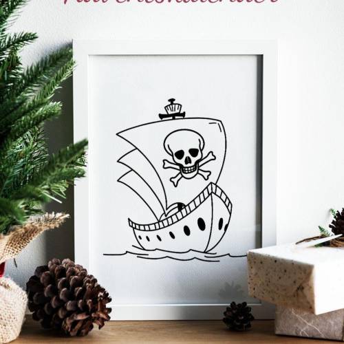 Piratenschiff Plotterdatei SVG DXF