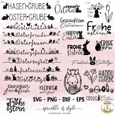 Plotterdatei Ostern, Frohe Ostern, Laserdatei Ostern, Cricut, Osterhase png, Frühling PNG, Clipart Hase svg