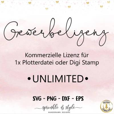 Gewerbelizenz, Plotterdatei, Laserdatei png, svg, dxf, eps, Clipart Digistamp, Lizenz
