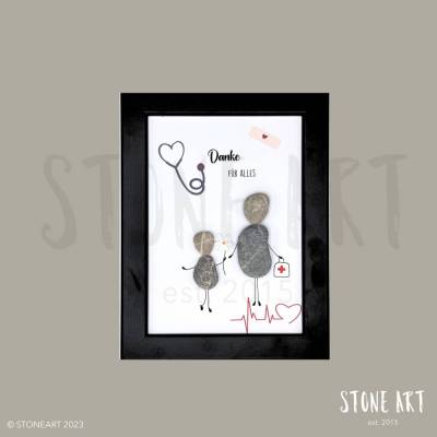 Steinbild „Danke für alles“ – Persönliches Geschenk für Kinderarzt | Handgemachtes Unikat als Dankeschön