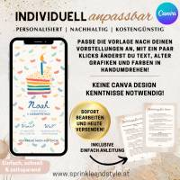 Digitale Einladungskarte, Einladung Kindergeburtstag mit Foto Regenbogen personalisierbare E-Card WhatsApp, Einladung Bild 7