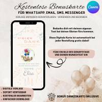 Digitale Einladungskarte, Einladung Kindergeburtstag mit Foto Regenbogen personalisierbare E-Card WhatsApp, Einladung Bild 8