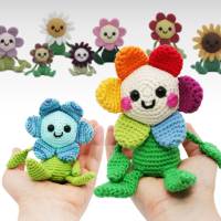 Fröhliche kleine Blume - in drei Varianten - Häkelanleitung Bild 1