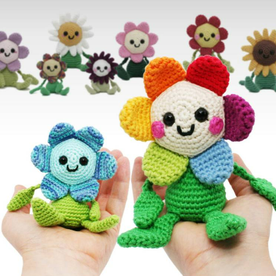 Fröhliche kleine Blume - in drei Varianten - Häkelanleitung