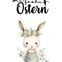 Pastellige Osterkarten mit niedlichen Hasen – Digitales Set zum Ausdrucken Bild 4