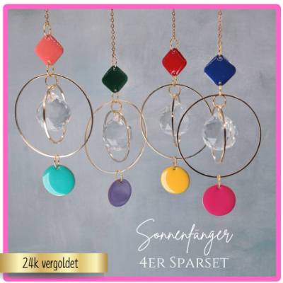 4er Sparset moderne Sonnenfänger, Suncatcher Fenster Deko, Geschenk für Teenager Tochter, Dekoration