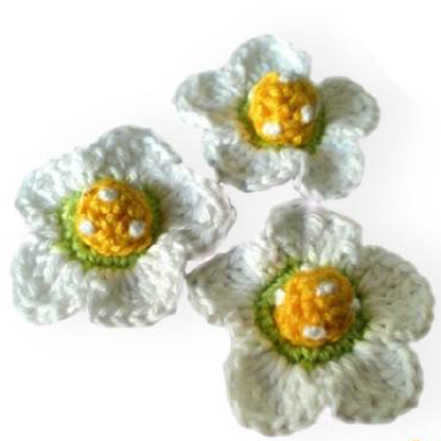 Häkelblümchen in 3 D Optik