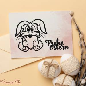 Hase Mit Herz Plotterdatei SVG  DXF Bild 1