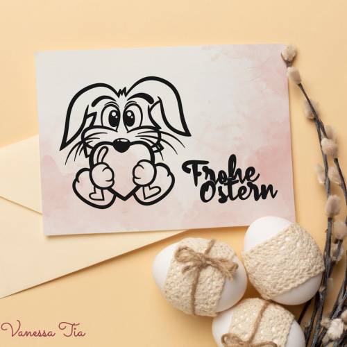 Hase Mit Herz Plotterdatei SVG  DXF