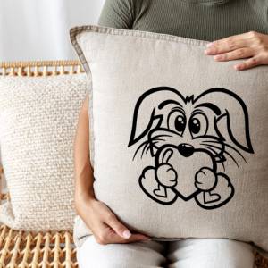 Hase Mit Herz Plotterdatei SVG  DXF Bild 3