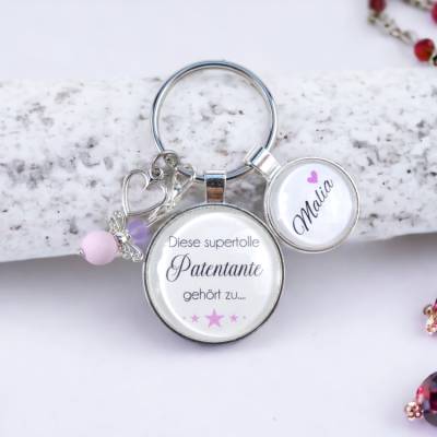 Schlüsselanhänger personalisiert | Diese supertolle Patentante gehört zu