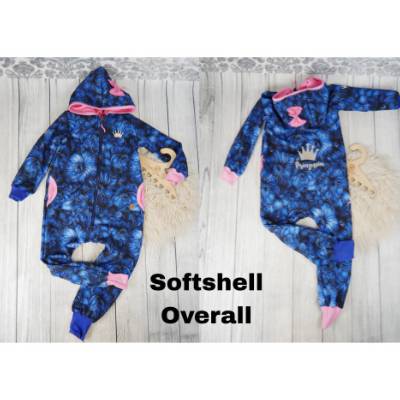 Overall Softshell XL Blumen Blau Rosa #Sommer #Übergang #Winter