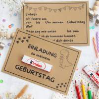 Einladung Geburtstag Kinder, Kindergeburtstag, Geburtstagseinladung, digitale Einladung, Dinosaurier Druckvorlage Bild 1