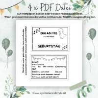 Einladung Geburtstag Kinder, Kindergeburtstag, Geburtstagseinladung, digitale Einladung, Dinosaurier Druckvorlage Bild 4