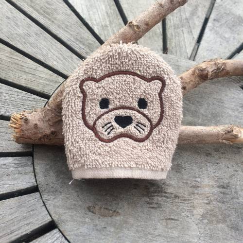 Otter-Waschlappen Stickdatei  ITH 10x10 Waschhandschuh Pad Geschenk
