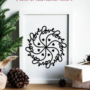 Mandala Love Plotterdatei SVG DXF Bild 1