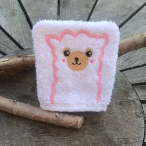 Lama-Waschlappen Stickdatei  ITH 10x10 Waschhandschuh Lamafans Bild 1