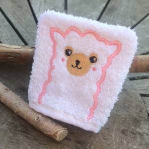 Lama-Waschlappen Stickdatei  ITH 10x10 Waschhandschuh Lamafans Bild 6