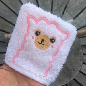 Lama-Waschlappen Stickdatei  ITH 10x10 Waschhandschuh Lamafans Bild 8