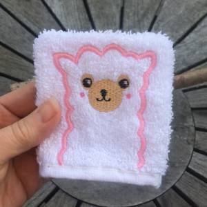 Lama-Waschlappen Stickdatei  ITH 10x10 Waschhandschuh Lamafans Bild 9