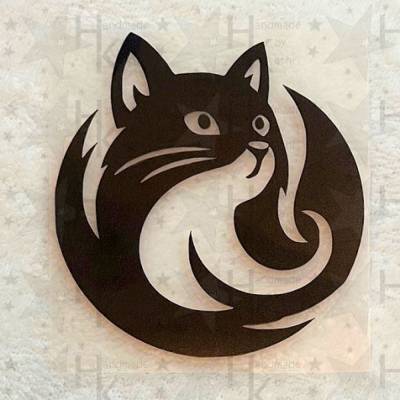 Bügelbild - Katze | Kater | Kopf | Rund - viele mögliche Farben