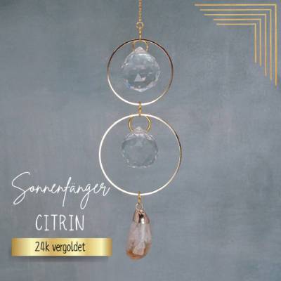 Besonderes Geschenk zum Einzug, Sonnenfänger Citrin, Suncatcher, Feng Shui Deko zum hängen
