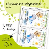 Druckvorlage Geldgeschenk - Glückwunschkarte - zum Geburtstag - Happy Birthday - Mitbringsel - Piepen Bild 2