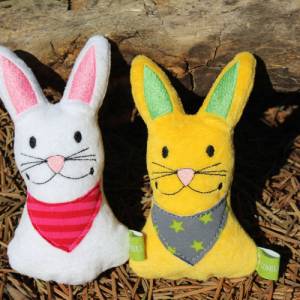 Hase mit Halstuch Stickdatei  ITH 13x18 Ostern Osterhase Ostergeschenk Anleitung in Deutsch Bild 2