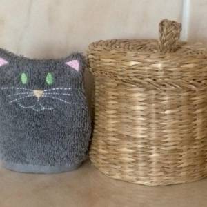 Katzen-Waschlappen Stickdatei  ITH 10x10 Waschhandschuh Tiere Bild 1