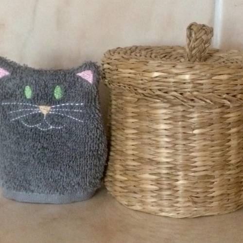 Katzen-Waschlappen Stickdatei  ITH 10x10 Waschhandschuh Tiere 