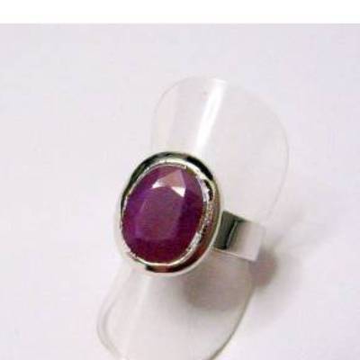 Silberring mit Rubin facettiert oval Silber 925 – Geschenkidee zum Geburtstag