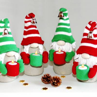 Kerzen-Wichtel - Teelichthalter - Häkelanleitung