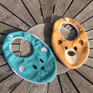 Kinder-Halstuch Stickdatei ITH 16x26 Tuch Herbst Schal Katze Bär Baby Bild 6