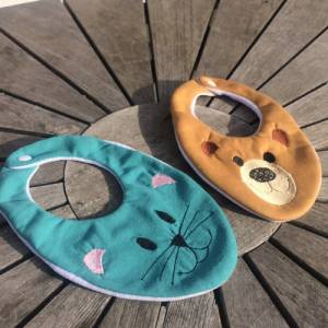 Kinder-Halstuch Stickdatei ITH 16x26 Tuch Herbst Schal Katze Bär Baby Bild 7