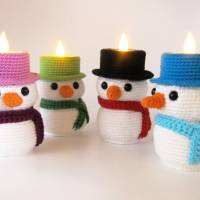 Schneemann - Teelichthalter - Häkelanleitung Bild 4