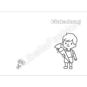 Einladungskarte 15 Schuleingang Einladung Schuleinführung zu ausmalen A4 digitaler Sofortdownload Bild 2