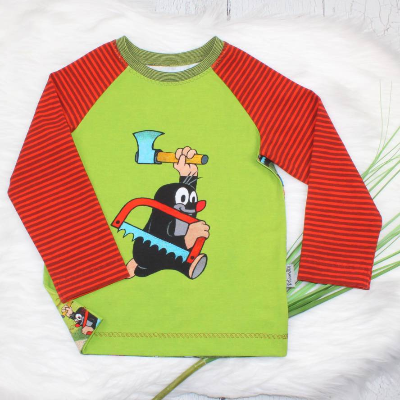 Gr. 98 Der kleine Maulwurf | Bauarbeiter | Baustelle | Langarmshirt | Pullover | Longsleeve | Raglanshirt | Jersey 